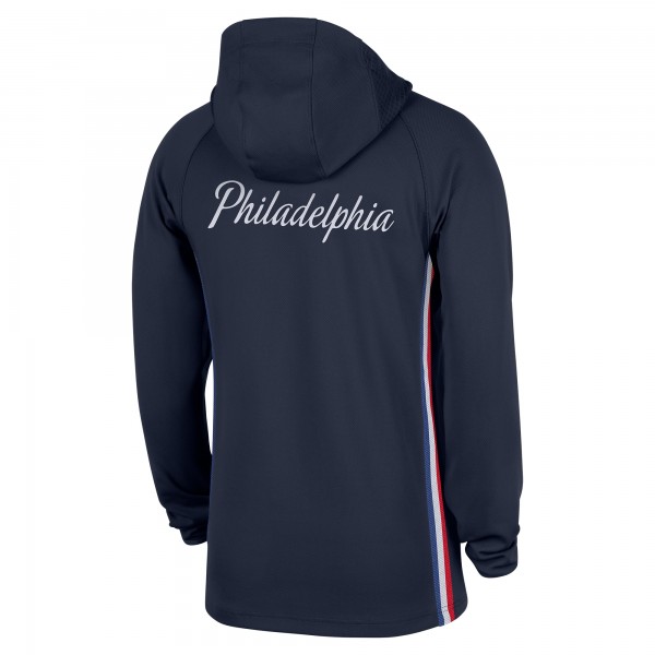Кофта на короткой молнии Philadelphia 76ers Nike 2025/26 City Edition Remix Authentic On-Court Dri-FIT - Navy