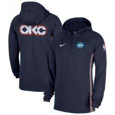 Oklahoma City Thunder Nike 2025/26 City Edition Remix Authentic On-Court Quarter-Zip Dri-FIT Hooded Jacket - Navy