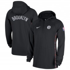 Brooklyn Nets Nike 2025/26 City Edition Remix Authentic On-Court Quarter-Zip Dri-FIT Hooded Jacket - Black