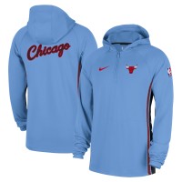 Chicago Bulls Nike Light Blue 2025/26 City Edition Remix Authentic On-Court Quarter-Zip Dri-FIT Hooded Jacket