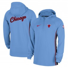 Chicago Bulls Nike Light Blue 2025/26 City Edition Remix Authentic On-Court Quarter-Zip Dri-FIT Hooded Jacket