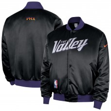 Phoenix Suns Nike 2025/26 City Edition Remix Courtside Full-Snap Bomber Jacket - Black