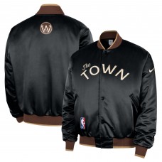 Golden State Warriors Nike 2025/26 City Edition Remix Courtside Full-Snap Bomber Jacket - Black