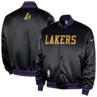 Los Angeles Lakers Nike 2025/26 City Edition Remix Courtside Full-Snap Bomber Jacket - Black