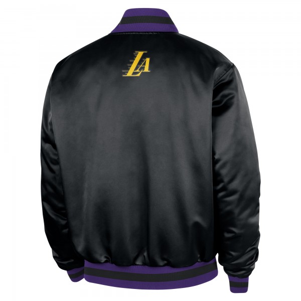 Los Angeles Lakers Nike 2025/26 City Edition Remix Courtside Full-Snap Bomber Jacket - Black