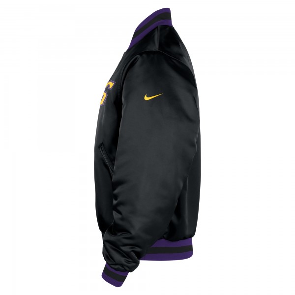 Los Angeles Lakers Nike 2025/26 City Edition Remix Courtside Full-Snap Bomber Jacket - Black
