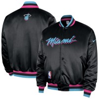Miami Heat Nike 2025/26 City Edition Remix Courtside Full-Snap Bomber Jacket - Black