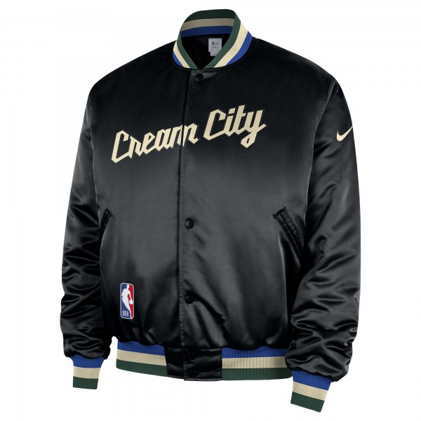 Бомбер Milwaukee Bucks Nike 2025/26 City Edition Remix Courtside - Black