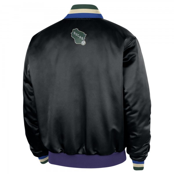 Бомбер Milwaukee Bucks Nike 2025/26 City Edition Remix Courtside - Black
