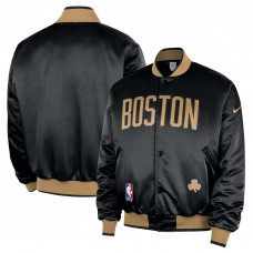Boston Celtics Nike 2025/26 City Edition Remix Courtside Full-Snap Bomber Jacket - Black