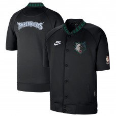 Футболка на кнопках Minnesota Timberwolves Nike Black Classic Edition Hardwood Classics Authentic On-Court Game