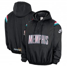 Memphis Grizzlies Nike Black Hardwood Classics Therma-FIT Half-Zip Hooded Windbreaker