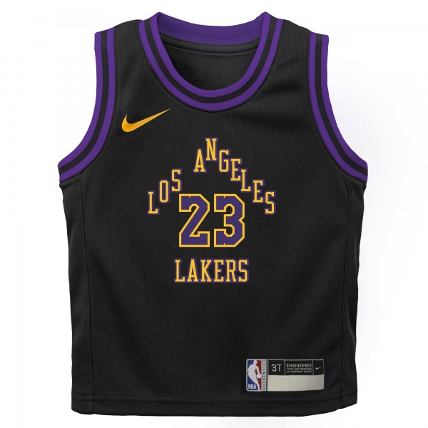 Джерси LeBron James Los Angeles Lakers Nike Infant 2025/26 City Edition Swingman - Black