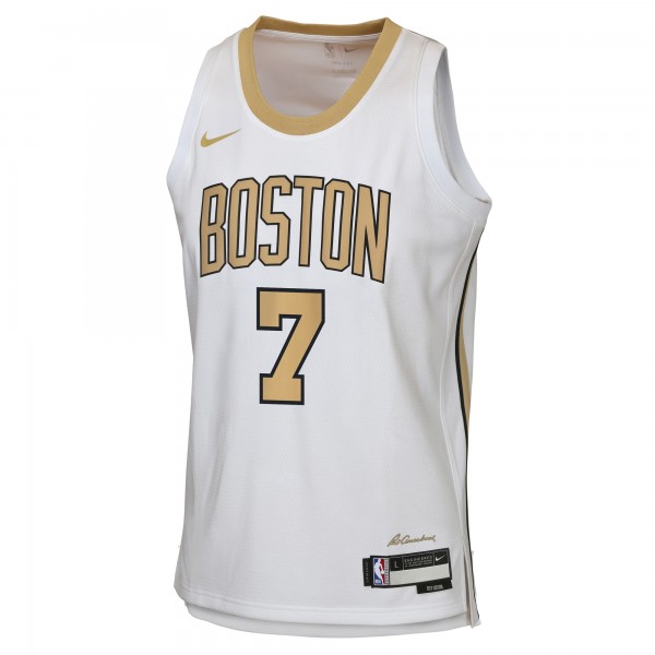 Подростковая Boston Celtics Jaylen Brown Nike White 2025/26 City Edition Swingman Jersey