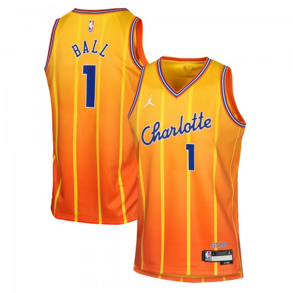 Подростковая Charlotte Hornets LaMelo Ball Nike Orange 2025/26 City Edition Swingman Jersey