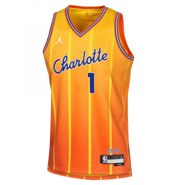 Подростковая Charlotte Hornets LaMelo Ball Nike Orange 2025/26 City Edition Swingman Jersey