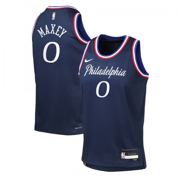 Подростковая Philadelphia 76ers Tyrese Maxey Nike Navy 2025/26 City Edition Swingman Jersey