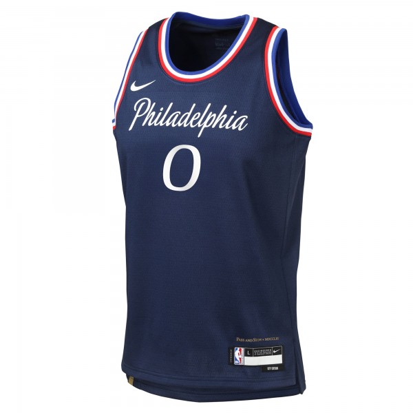 Подростковая Philadelphia 76ers Tyrese Maxey Nike Navy 2025/26 City Edition Swingman Jersey
