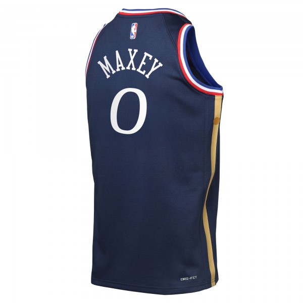 Подростковая Philadelphia 76ers Tyrese Maxey Nike Navy 2025/26 City Edition Swingman Jersey
