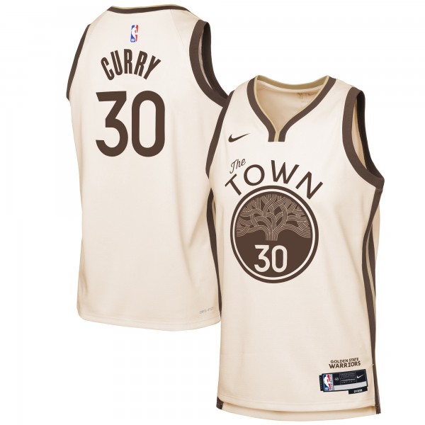 Подростковая Golden State Warriors Stephen Curry Nike Tan 2025/26 City Edition Swingman Jersey