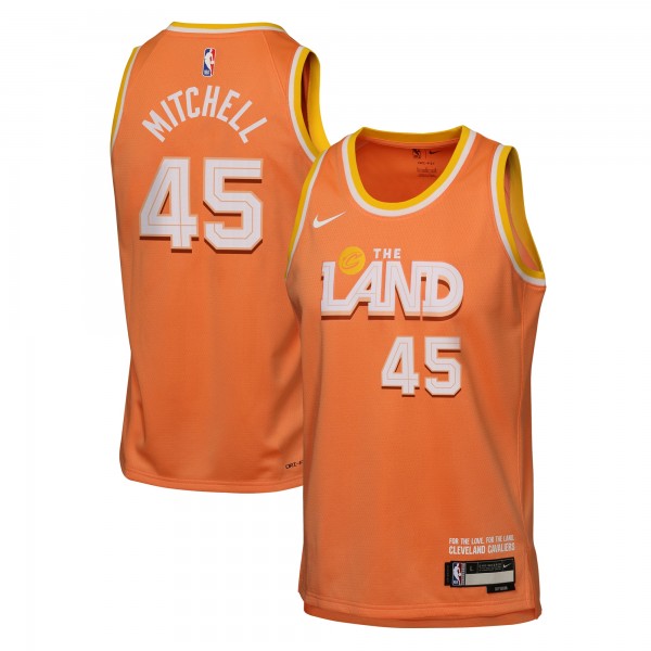 Подростковая Cleveland Cavaliers Donovan Mitchell Nike Orange 2025/26 City Edition Swingman Jersey