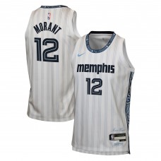 Подростковая Memphis Grizzlies Ja Morant Nike White 2025/26 City Edition Swingman Jersey