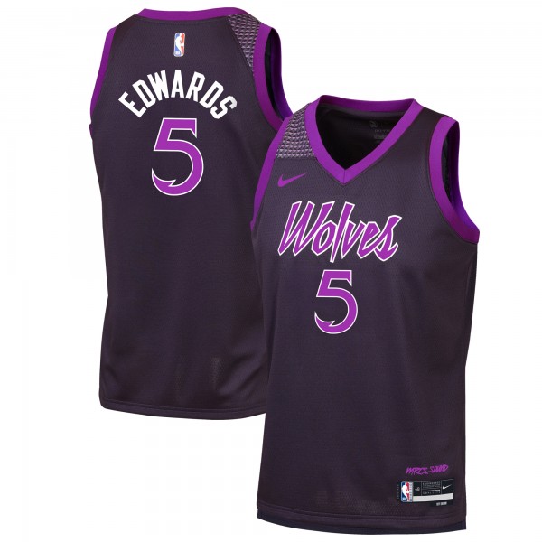 Подростковая Minnesota Timberwolves Anthony Edwards Nike Purple 2025/26 City Edition Swingman Jersey