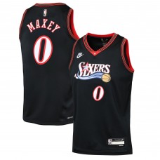 Игровая джерси Подростковая Philadelphia 76ers Tyrese Maxey Nike Black Swingman - Classic Edition