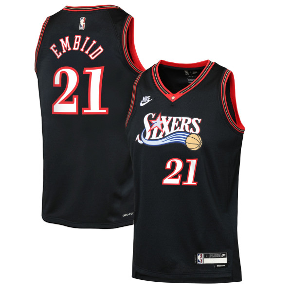 Подростковая Philadelphia 76ers Joel Embiid Nike Black Swingman Jersey - Classic Edition