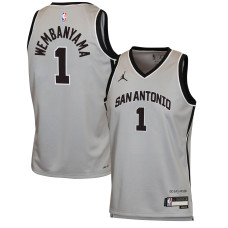 Подростковая San Antonio Spurs Victor Wembanyama Jordan Brand Silver Swingman Jersey - Statement Edition