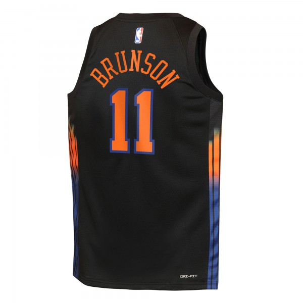 Подростковая New York Knicks Jalen Brunson Jordan Brand Black Swingman Jersey - Statement Edition
