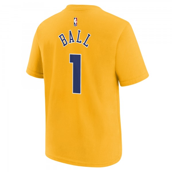 Подростковая Charlotte Hornets LaMelo Ball Nike Yellow 2025/26 City Edition Name & Number T-Shirt