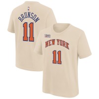 Подростковая New York Knicks Jalen Brunson Nike Cream 2025/26 City Edition Name & Number T-Shirt