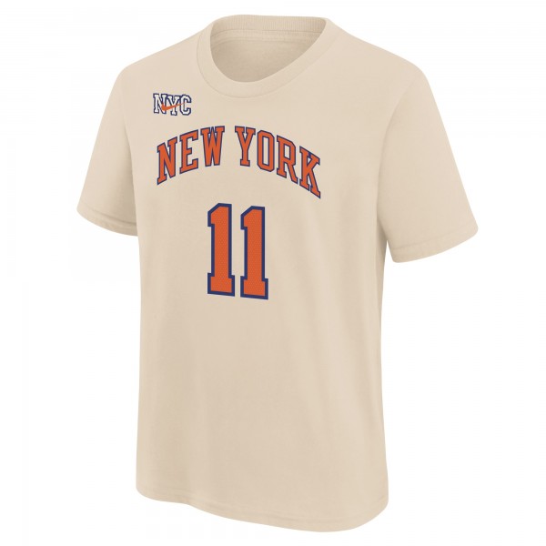 Подростковая New York Knicks Jalen Brunson Nike Cream 2025/26 City Edition Name & Number T-Shirt