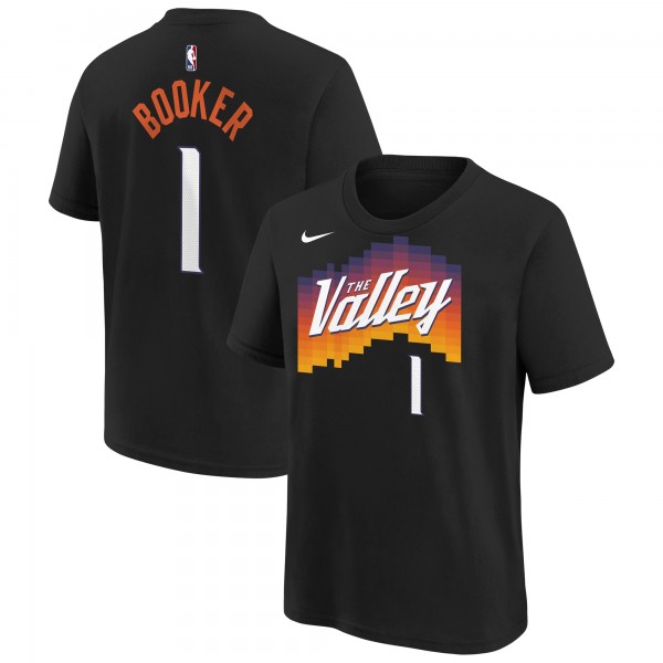 Подростковая Phoenix Suns Devin Booker Nike Black 2025/26 City Edition Name & Number T-Shirt
