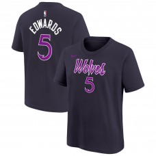 Подростковая Minnesota Timberwolves Anthony Edwards Nike Purple 2025/26 City Edition Name & Number T-Shirt