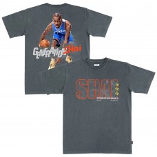 Футболка Unisex Oklahoma City Thunder Shai Gilgeous-Alexander SLAM Charcoal February/March 2025 Cover Graphic Remix