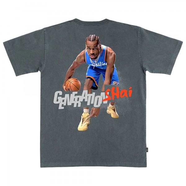 Футболка Unisex Oklahoma City Thunder Shai Gilgeous-Alexander SLAM Charcoal February/March 2025 Cover Graphic Remix