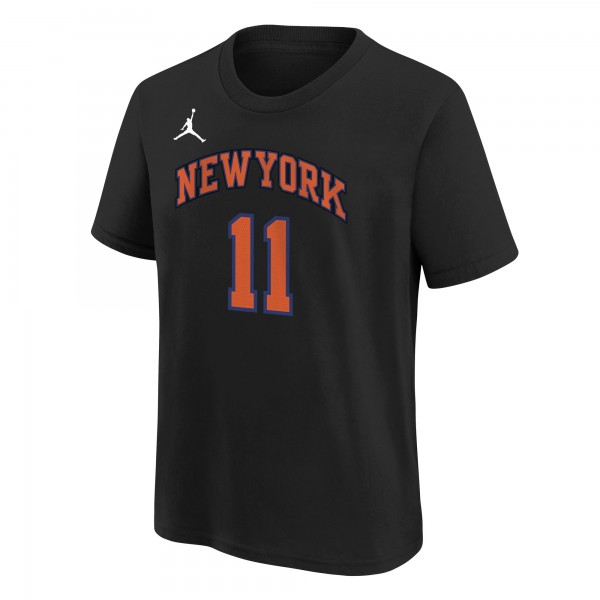 Подростковая New York Knicks Jalen Brunson Jordan Brand Black Name & Number T-Shirt - Statement Edition