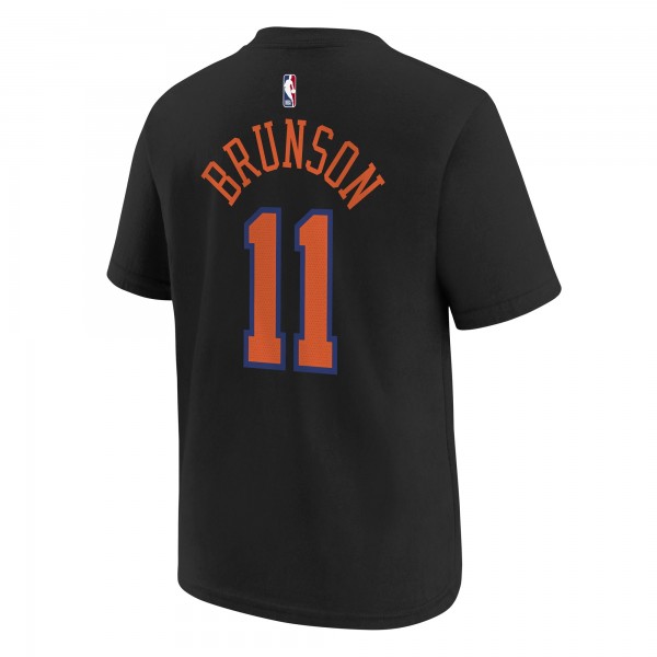 Подростковая New York Knicks Jalen Brunson Jordan Brand Black Name & Number T-Shirt - Statement Edition