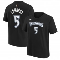 Футболка Подростковая Minnesota Timberwolves Anthony Edwards Nike Black Name & Number - Classic Edition