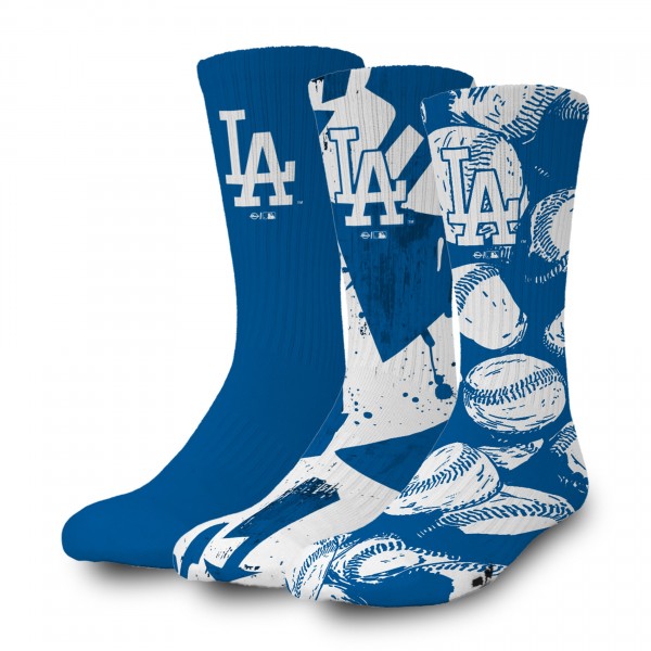 Los Angeles Dodgers ISlide Three-Pack Lifestyle Crew Socks Set
