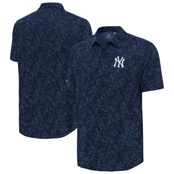 Рубашка с коротким рукавом New York Yankees Antigua Navy Lush