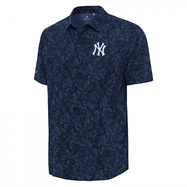 Рубашка с коротким рукавом New York Yankees Antigua Navy Lush