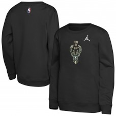 Подростковая Milwaukee Bucks Jordan Brand Black Courtside Statement Edition Sweatshirt