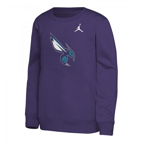 Подростковая Charlotte Hornets Jordan Brand Purple Courtside Statement Edition Sweatshirt