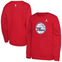 Подростковая Philadelphia 76ers Jordan Brand Red Courtside Statement Edition Sweatshirt