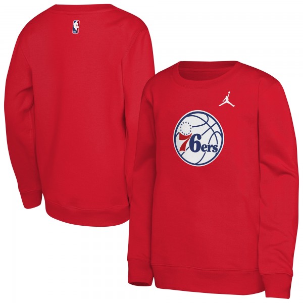 Подростковая Philadelphia 76ers Jordan Brand Red Courtside Statement Edition Sweatshirt
