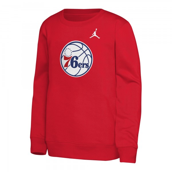 Подростковая Philadelphia 76ers Jordan Brand Red Courtside Statement Edition Sweatshirt