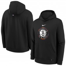 Подростковая Brooklyn Nets Nike Black 2025/26 City Edition Club Fleece Pullover Hoodie